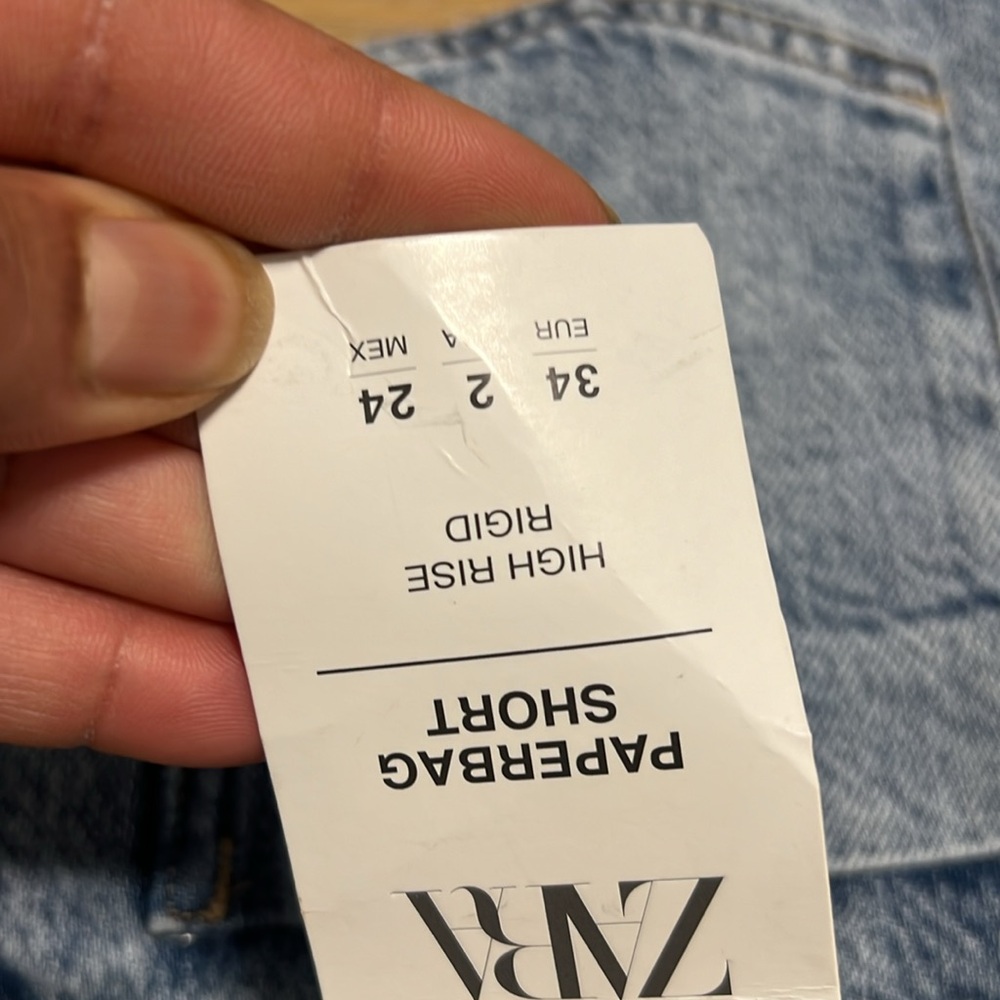 Zara Shorts Jeans Denim Blue Distressed Women Shorts jeans size 2 NEW - Picture 12 of 15